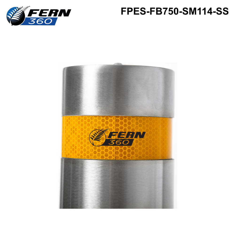 FPES-FB750-SM114-SS - FERN360 Stainless Steel Fixed Bollard Surface Mounted - 114mm dia x 750mm