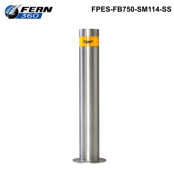 FPES-FB750-SM114-SS - FERN360 Stainless Steel Fixed Bollard Surface Mounted - 114mm dia x 750mm FERN360 Stainless Steel Fixed Bollard Surface Mounted