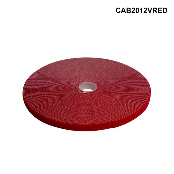 CAB2012V - Hook & Loop Cable Tie Roll - 20m x 12mm - Black or Red options Hook & Loop Cable Roll - 20m x 12mm - Red