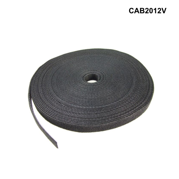 CAB2012V - Hook & Loop Cable Tie Roll - 20m x 12mm - Black or Red options Hook & Loop Cable Roll - 20m x 12mm - Black