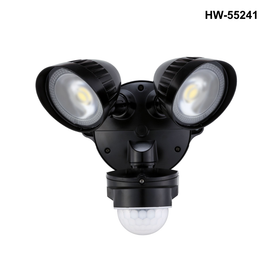 HW-5524x - 20W Twin LED 2x Spotlights with Motion Sensor - Black or White 20W Twin LED 2x Spotlights with Motion Sensor - Black