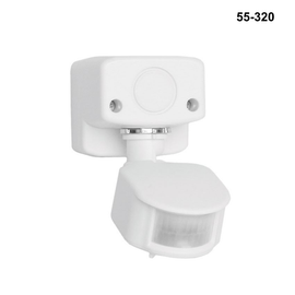 HW55-320 - Surface Mount Outdoor Infrared Motion Sensor, IP44 White, 12C VD/AC