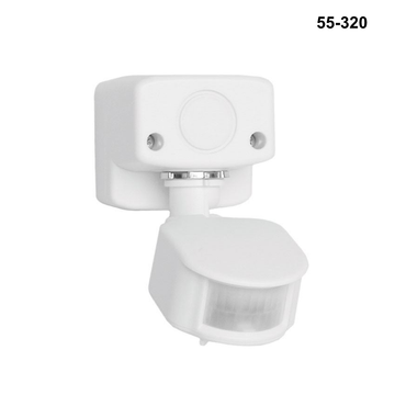 HW55-320 - Surface Mount Outdoor Infrared Motion Sensor, IP44 White, 12C VD/AC