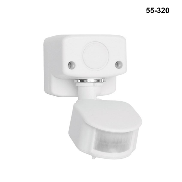 HW55-320 - Surface Mount Outdoor Infrared Motion Sensor, IP44 White, 12C VD/AC