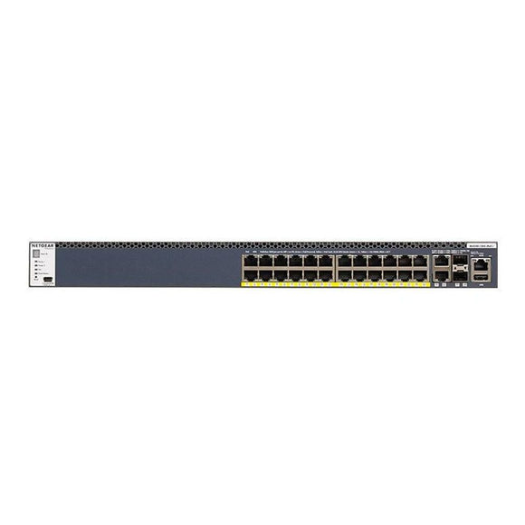 Netgear GSM4328PB-100AJS 24x1G PoE+ Stackable Managed Switch with 2x10GBASE-T and 2xSFP+ (550W PSU) - 24 Ports - Manageable
