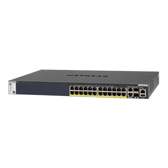 Netgear GSM4328PB-100AJS 24x1G PoE+ Stackable Managed Switch with 2x10GBASE-T and 2xSFP+ (550W PSU) - 24 Ports - Manageable