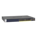 Netgear GSM4328PB-100AJS 24x1G PoE+ Stackable Managed Switch with 2x10GBASE-T and 2xSFP+ (550W PSU) - 24 Ports - Manageable