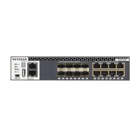 Netgear XSM4316S-100AJS Half-Width 16x10G Stackable Managed Switch with 8x10GBASE-T and 8xSFP+ - 8 Ports - Manageable
