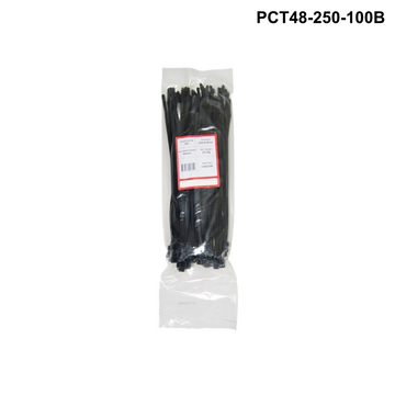 PCT48 - Plastic Cable Ties 4.8mm - 250mm - Black or White options Plastic Cable Ties 2.5mm - L250mm - 100 pack - Black