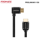 PROLINK4K1 - Promate 4K HDMI Right Angle Cable. 24K Gold Plated. High-Speed - 1.5, 3 or 5m