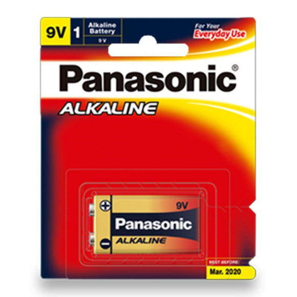 6LR61T/1B - Panasonic Alkaline 9V Battery 1 Batteries per Blister Pack