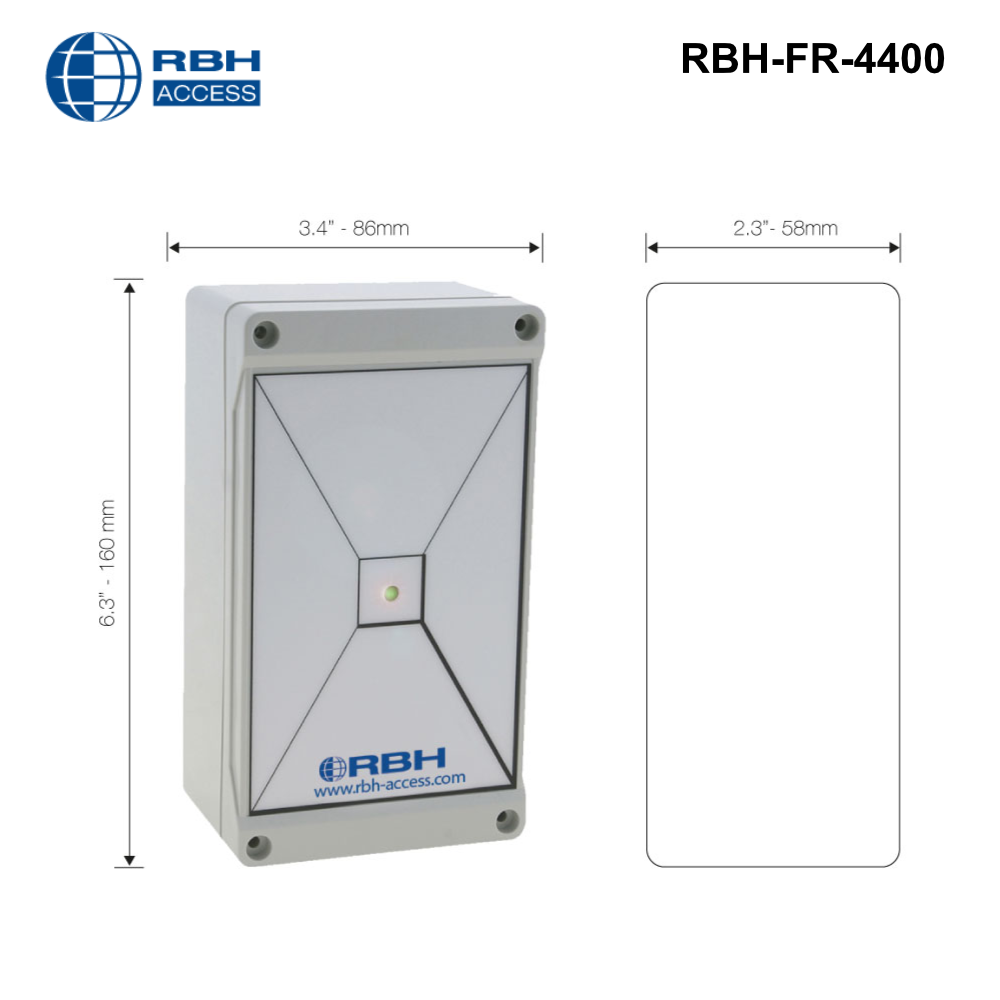RBH-FR-4400 - RBH Wireless Receiver with 4 independent Wiegand outputs up to 60m