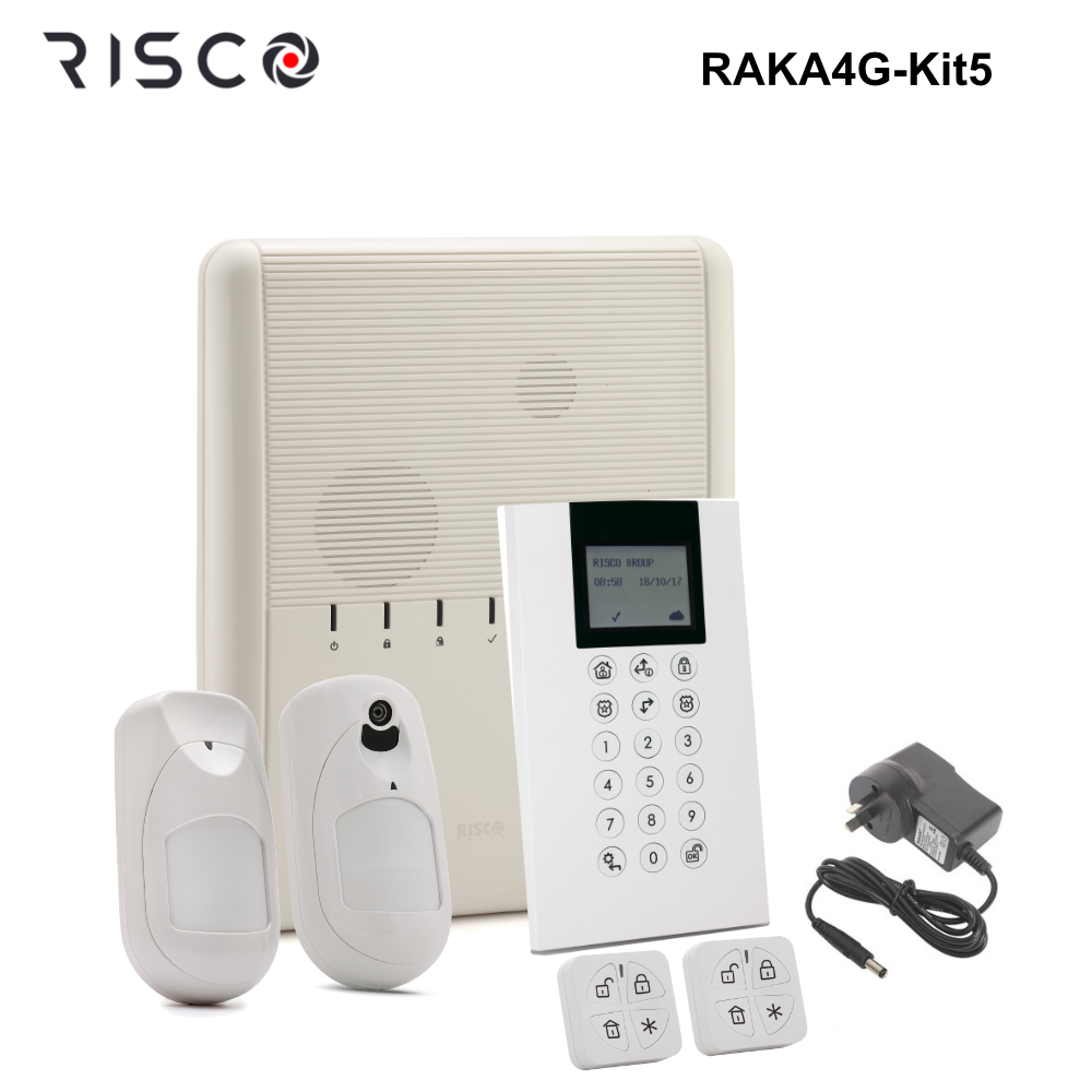 RAKA4G-Kit5 - Risco Agility 4 Kit - GSM Control Panel, Panda Keypad, 1x iWave, 1x eyeWave PIRCam, 2x Panda Remotes, PSU