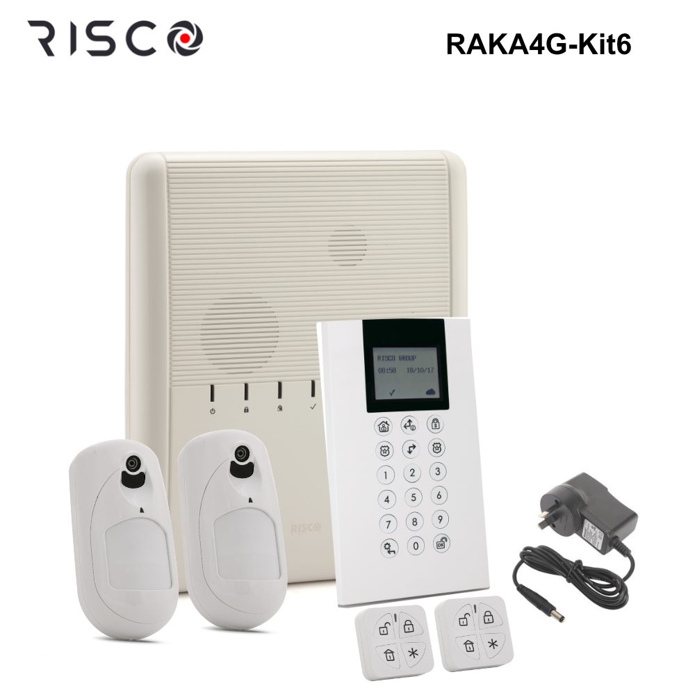RAKA4G-Kit6 - Risco Agility 4 Kit - GSM Control Panel, Panda Keypad, 2x eyeWave PIRCam, 2x Panda Remotes, PSU