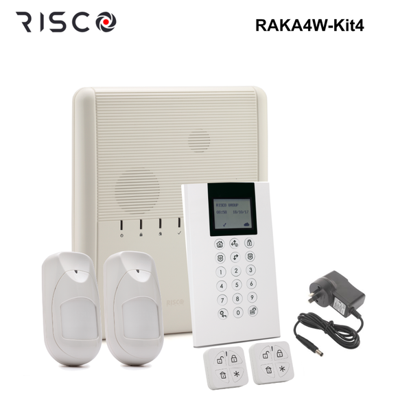 RAKA4W-Kit4 - Risco Agility 4 Kit - WiFi Control Panel, Panda Keypad, 2x iWave Det, 2x Panda Remotes, PSU