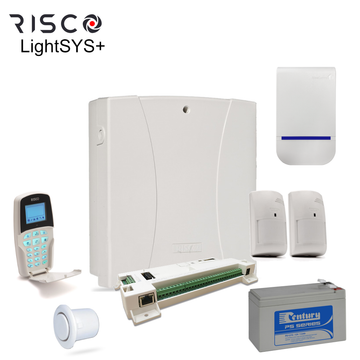 LPAK-Kit Risco - LightSYS+ Alarm Kit, LCD Keypad, Sirens & batt, 2x or 3x DT PIR options LightSys+ Kit - LCD Keypad - 2x DT PIR