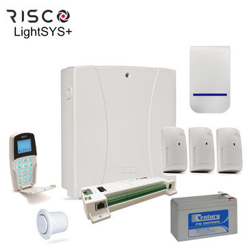 LPAK-Kit Risco - LightSYS+ Alarm Kit, LCD Keypad, Sirens & batt, 2x or 3x DT PIR options LightSys+ Kit - LCD Keypad - 3x DT PIR