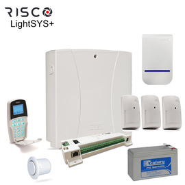 LPAK-Kit Risco - LightSYS+ Alarm Kit, LCD Keypad, Sirens & batt, 2x or 3x PET PIR options LightSys+ Kit - LCD Keypad - 3x PET PIR
