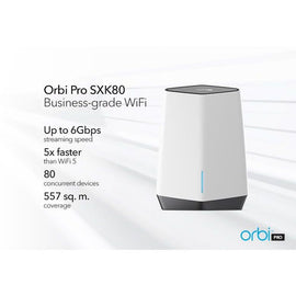 Netgear SXK80-100AUS Orbi Pro Wi-Fi 6 IEEE 802.11ax Ethernet Wireless Router - Tri Band