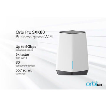 Netgear SXK80-100AUS Orbi Pro Wi-Fi 6 IEEE 802.11ax Ethernet Wireless Router - Tri Band