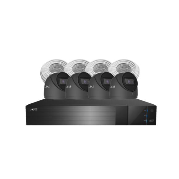 TVT-8CHNVRKIT-B-AI-6MP - 8 Channel NVR kit (includes 1x 8 Channel NVR, 4x TVT-D2.8POE-B-AI-6MP, 4x CAT5/6 cable & 2TB HDD) Charcoal Cameras