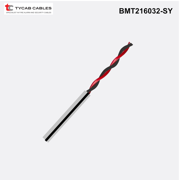 BMT216032 - Tycab Fire Alarm Cable 2 x 1.25mm² - Fire System and Sounder Wiring Grey