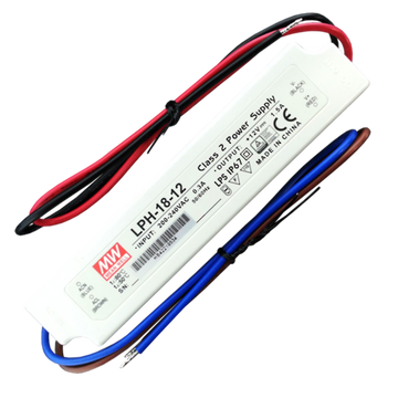 WELL-LPH-18-12 - 12V 1.5A Switch Mode Power Supply in IP67 Case, 230VAC Input (140x30x23mm)