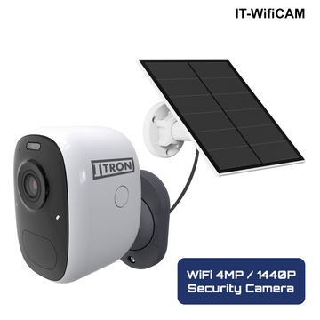 IT-WifiCAM - Camera with Solar Panel + WiFi 4MP AI Night Vision Security Camera, SD & Cloud Storage