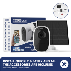 IT-WifiCAM - Camera with Solar Panel + WiFi 4MP AI Night Vision Security Camera, SD & Cloud Storage