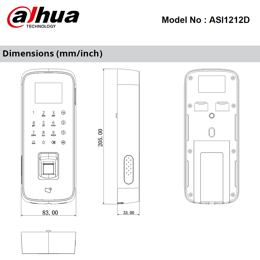 ASI1212D - Dahua Water-Proof Fingerprint Standalone