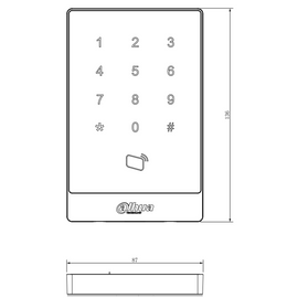 DHI-ASR1101A-D - RFID Pinpad Wiegand Reader IP55 ‐ Blue Backlit