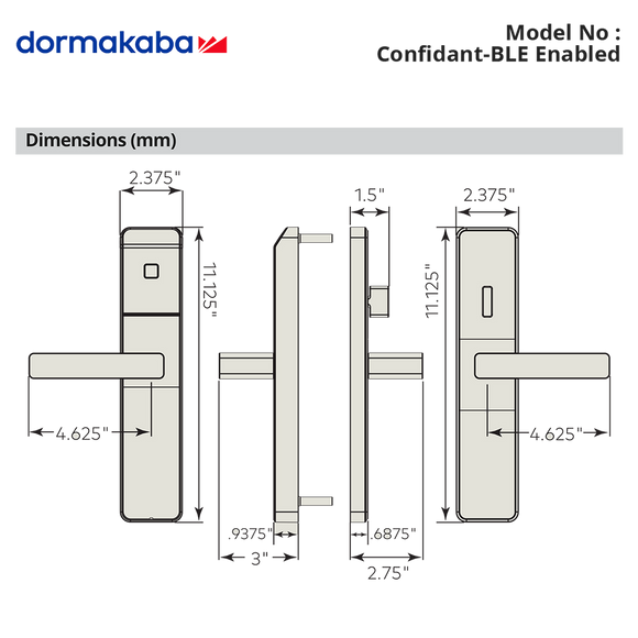 Confidant-BLE Enabled - dormakaba - Confidant RFID (Bluetooth enabled)