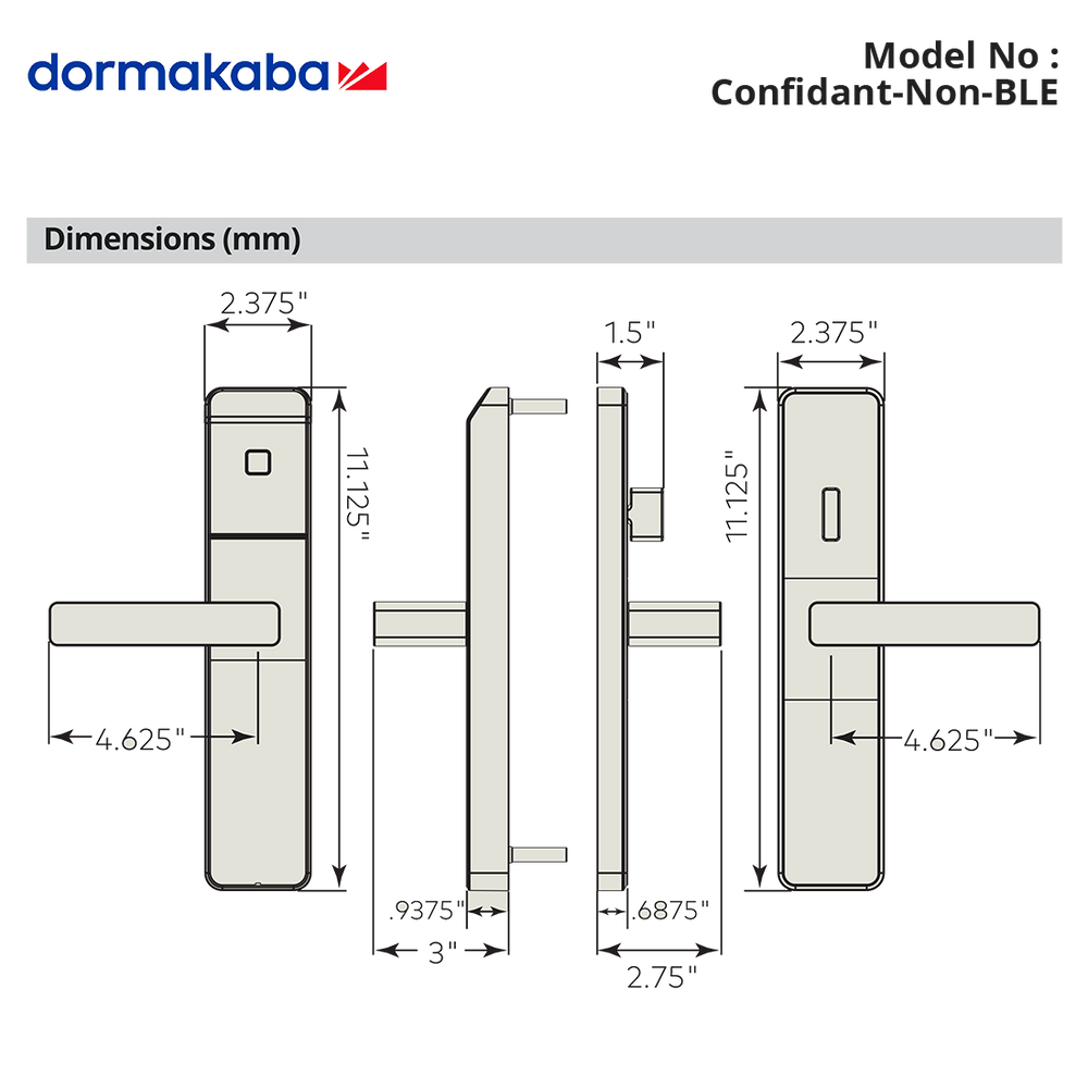 Confidant-Non BLE - dormakaba - Confidant RFID (no Bluetooth)