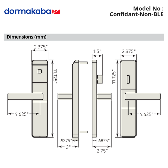 Confidant-Non BLE - dormakaba - Confidant RFID (no Bluetooth)