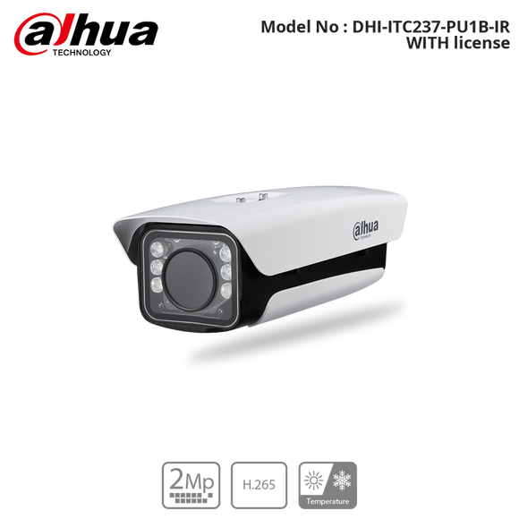 DHI-ITC237-PU1B-IR WITH license - Dahua - 2 Megapixel Full HD WDR Access ANPR Camera