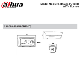 DHI-ITC237-PU1B-IR WITH license - Dahua - 2 Megapixel Full HD WDR Access ANPR Camera