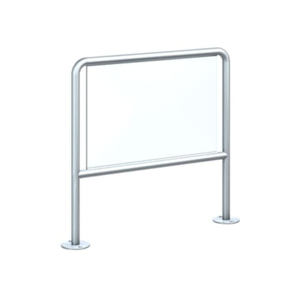 PGB-E01 - dormakaba Stainless Steel Pedestrian Guiding Bars with Options With Cross Bar and Glass Panel