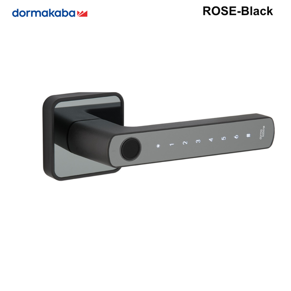 ROSE - Dormakaba Standalone Biometric Digital Lever - Black or Silver Black Finish