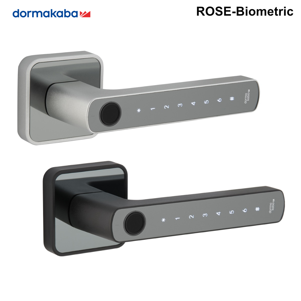 ROSE - Dormakaba Standalone Biometric Digital Lever - Black or Silver