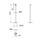 CRP-E01 - dormakaba Stainless Steel Card Reader Post