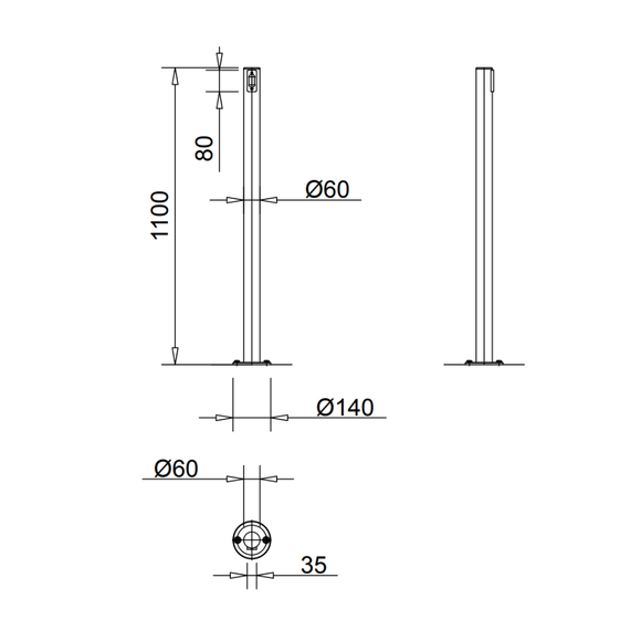CRP-E01 - dormakaba Stainless Steel Card Reader Post