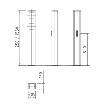 CRP-E03 - dormakaba Stainless Steel Card Reader Post