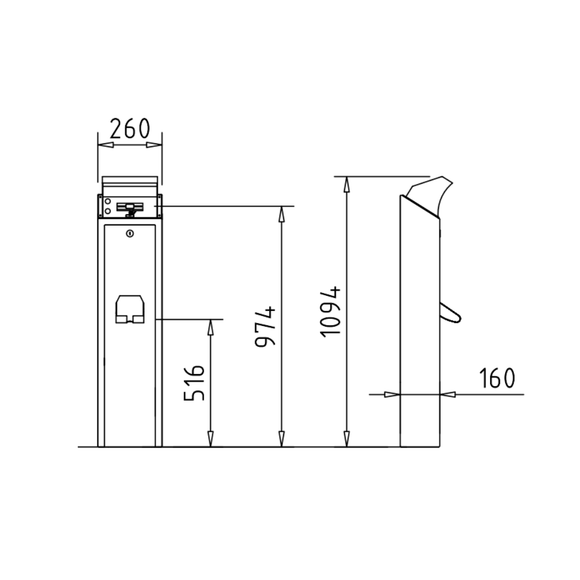 CRP-M02 - dormakaba Stainless Steel Card Reader Post