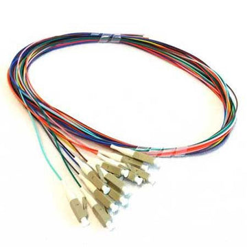 Pigtail Leads, LC/PC Connector, OM3 Multimode, Rainbow, 1 Metre, 12 Pack (EM-EAP051-LC-P-OM3-1)