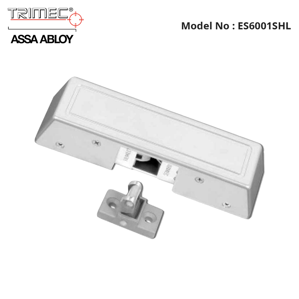 ES6001SHL - Surface Hook Lock Monitored, 12V-24V, Power to Lock, Silver Cover (Fail Safe)