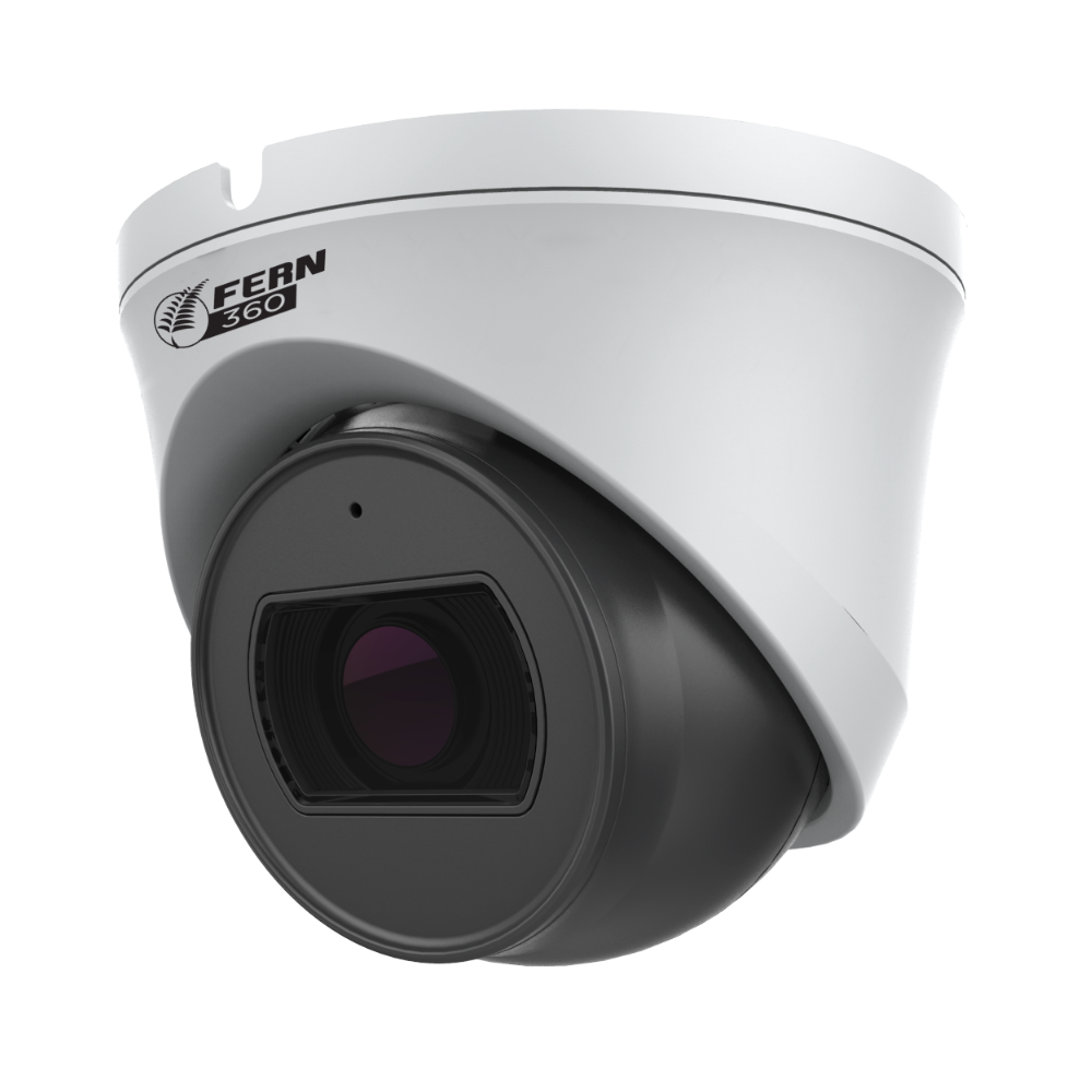 FERN360 Surveillance Kit - 2 Motorised Lens Starlight 5MP Turret Cameras and 5ch NVR HDD Options