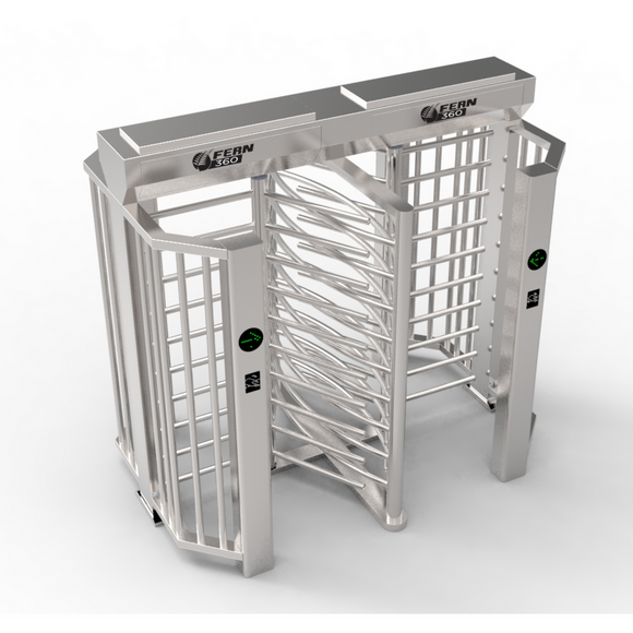 FGES-RTDFH650-2G - FERN360 - Full Height Galvanised Steel Rotor Turnstile, Double Lane
