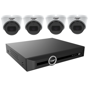 FERN360 Surveillance Kit - 4 Motorised Lens Starlight 5MP Turret Cameras and 10ch NVR - No HDD