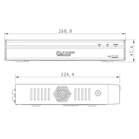 FIPKit8P-6MP2TF-1TB - FERN360 IP 8CH, 6MP Security Surveillance Kit (Dahua OEM - clearance item)