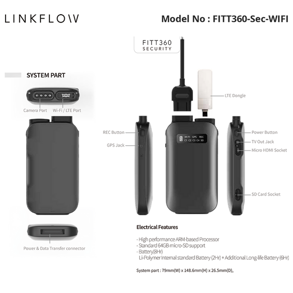 FITT360-Sec-SD - Linkflow - FITT360 Security Body Worn Security
